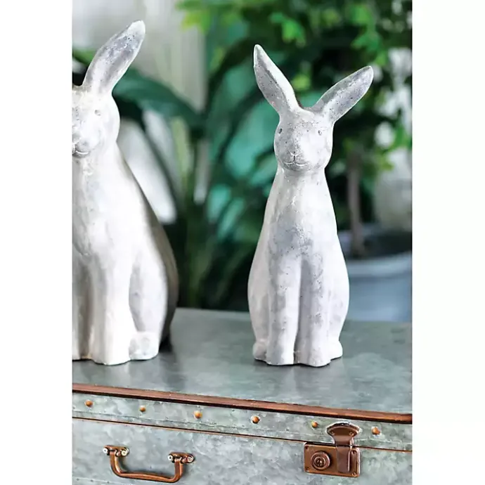 Hot Kirklands Home Distressed Rabbit Outdoor Statue Gray