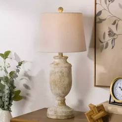 Discount Kirklands Home Distressed Urn Table Lamp Ivory