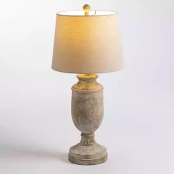 Discount Kirklands Home Distressed Urn Table Lamp Ivory