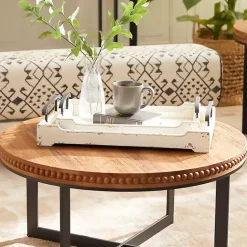 Sale Kirklands Home Distressed Wood Trays, Set of 2 Ivory