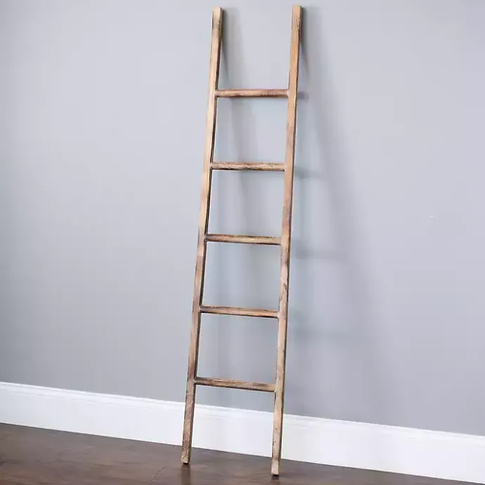Outlet Kirklands Home Distressed Natural Leaning Ladder Tan