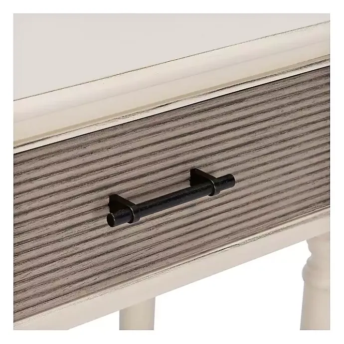 Clearance Kirklands Home Distressed Natural Ronan 2-Drawer Console Table White