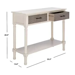 Clearance Kirklands Home Distressed Natural Ronan 2-Drawer Console Table White