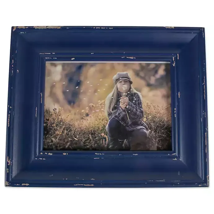 Online Kirklands Home Distressed Navy Farmhouse Frame, 8x10 Blue