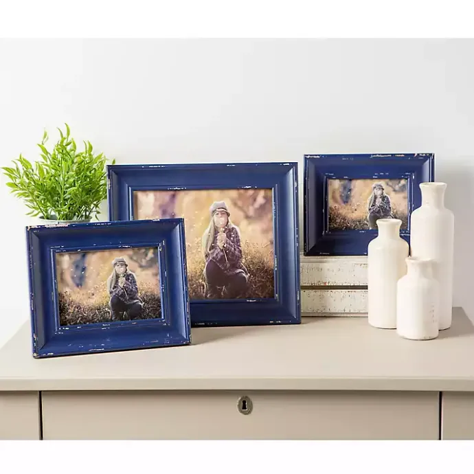 Online Kirklands Home Distressed Navy Farmhouse Frame, 8x10 Blue