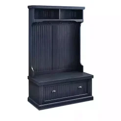 Best Kirklands Home Distressed Navy Seanan Storage Hall Tree