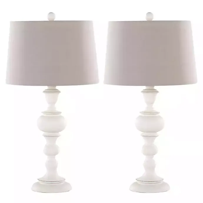Clearance Kirklands Home Distressed Off-White Morocco Table Lamps, Set of 2 Gray