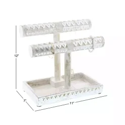 Discount Kirklands Home Distressed Wood Jewelry Stand Silver