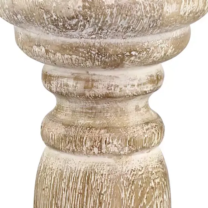 Clearance Kirklands Home Distressed Turned Wood Candle Holder, 8 in. White