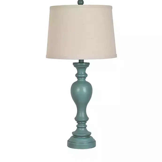Sale Kirklands Home Distressed Turquoise Antique Table Lamp Ivory