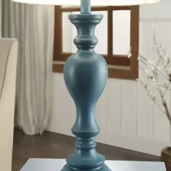 Sale Kirklands Home Distressed Turquoise Antique Table Lamp Ivory