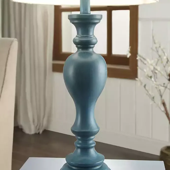 Sale Kirklands Home Distressed Turquoise Antique Table Lamp Ivory