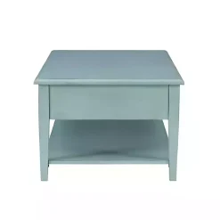 Outlet Kirklands Home Distressed Turquoise Wood 3-Drawer Coffee Table Blue