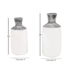 Hot Kirklands Home Distressed Two-Tone Stoneware Vases, Set of 2