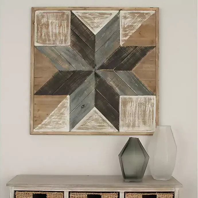 Best Kirklands Home Distressed White and Blue Farm Star Wall Plaque