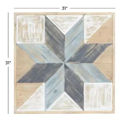 Best Kirklands Home Distressed White and Blue Farm Star Wall Plaque