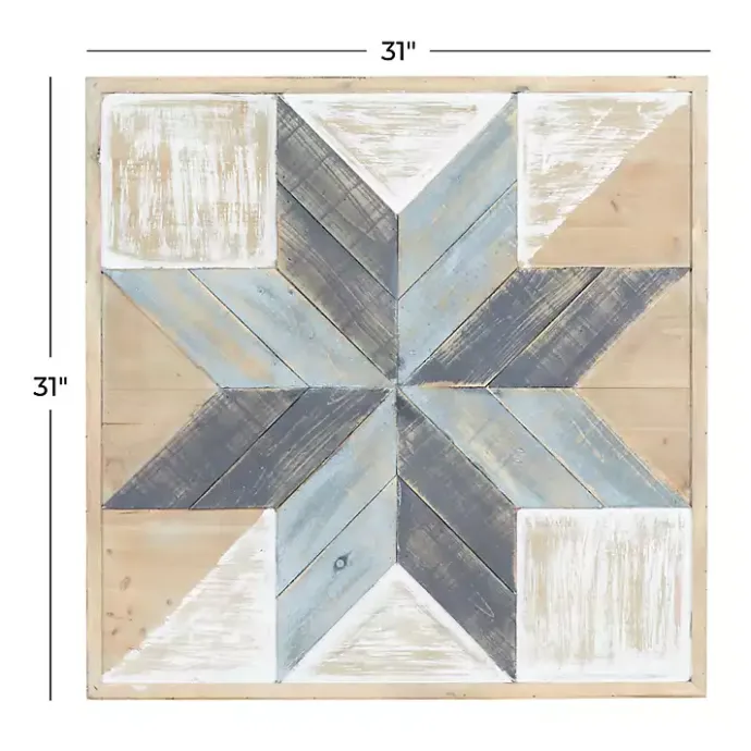 Best Kirklands Home Distressed White and Blue Farm Star Wall Plaque