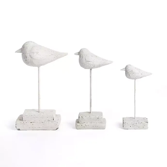 Outlet Kirklands Home Distressed Bird Figurines, Set of 3 White
