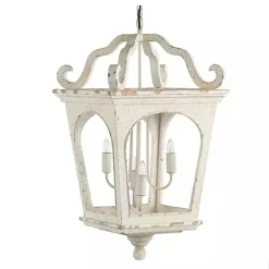 New Kirklands Home Distressed Carriage Pendant Light White