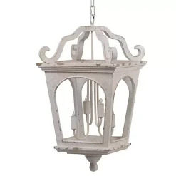 New Kirklands Home Distressed Carriage Pendant Light White