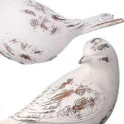Hot Kirklands Home Distressed Carved Bird Statues, Set of 3 White