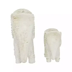 Online Kirklands Home Distressed Carved Elephant Statues, Set of 2 White