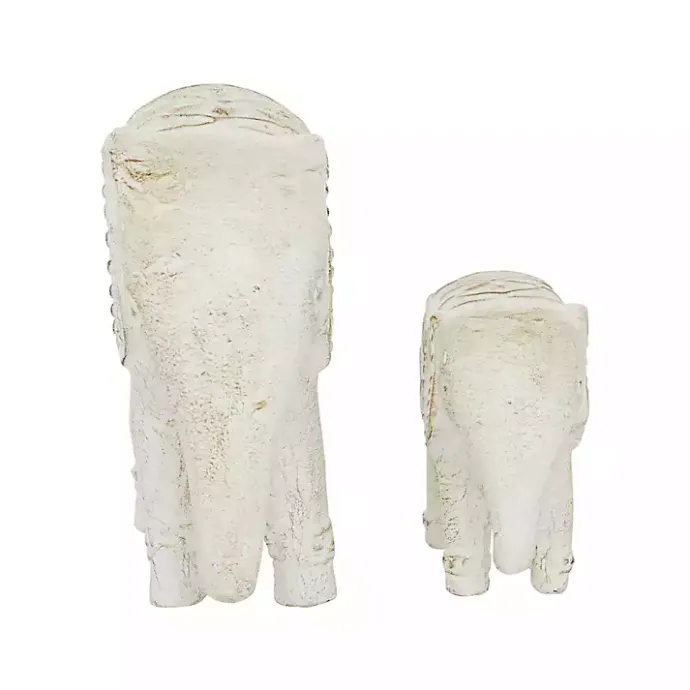 Online Kirklands Home Distressed Carved Elephant Statues, Set of 2 White