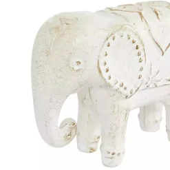 Online Kirklands Home Distressed Carved Elephant Statues, Set of 2 White