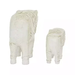 Online Kirklands Home Distressed Carved Elephant Statues, Set of 2 White