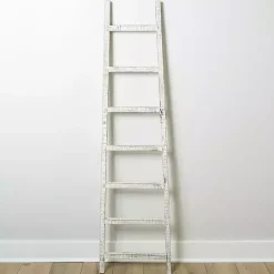 Online Kirklands Home Distressed Leaning Ladder White