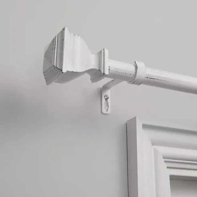 Clearance Kirklands Home Distressed White Napoleon Curtain Rod, 120 in.