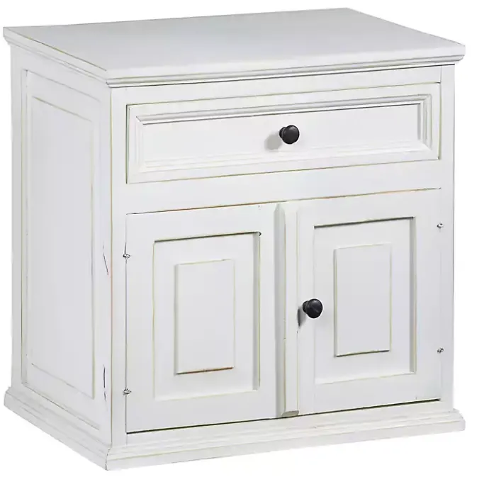 Kirklands Home Distressed Nightstand White