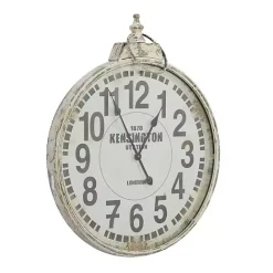 Hot Kirklands Home Distressed White Pocket Wall Clock