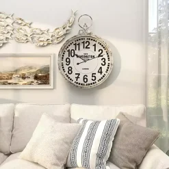 Hot Kirklands Home Distressed White Pocket Wall Clock
