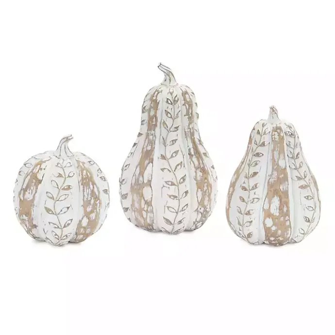 Outlet Kirklands Home Distressed Pumpkins, Set of 3 White
