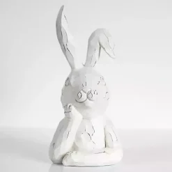 Best Kirklands Home Distressed Sassy Bunny Statue White