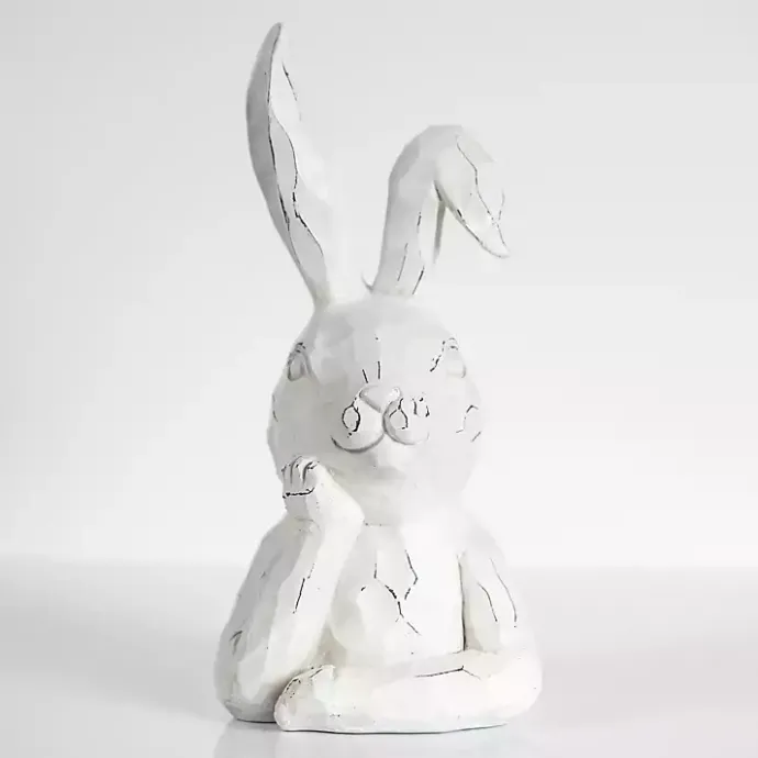 Best Kirklands Home Distressed Sassy Bunny Statue White