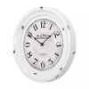 Best Kirklands Home Distressed White Two Grooves Iron Frame Wall Clock