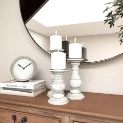 Best Kirklands Home Distressed Wood 3-pc. Candle Holder Set White