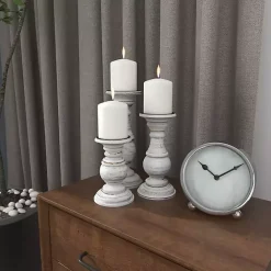 Best Kirklands Home Distressed Wood 3-pc. Candle Holder Set White
