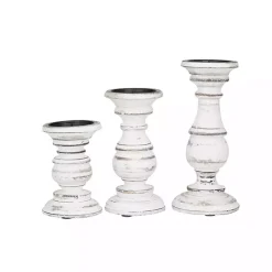 Best Kirklands Home Distressed Wood 3-pc. Candle Holder Set White