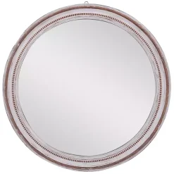 Sale Kirklands Home Distressed White Wood Round Frame Wall Mirror