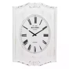 Discount Kirklands Home Distressed White Wood Scroll Wall Clock