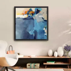 Sale Kirklands Home Dizzy at the Edge Framed Canvas Art Print Blue