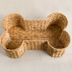 Hot Kirklands Home Dog Bone Natural Hyacinth Basket Tan