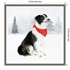 Best Kirklands Home Dog with Red Bandana Christmas Canvas Wall Plaque