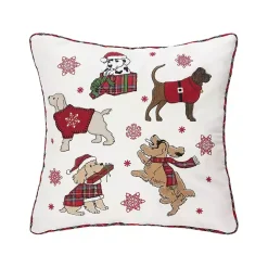 Outlet Kirklands Home Dogs in Christmas Sweaters Throw Pillow