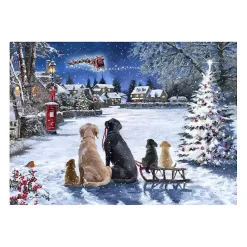 Best Kirklands Home Dogs Watching Santa Canvas Art Print Multi