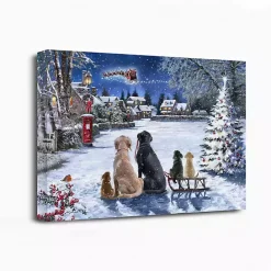 Best Kirklands Home Dogs Watching Santa Canvas Art Print Multi