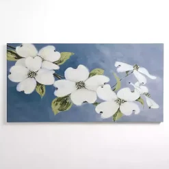 Hot Kirklands Home Dogwood on Blue Canvas Art Print